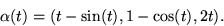 \begin{displaymath}
\alpha(t)=(t-\sin(t),1-\cos(t),2t).
\end{displaymath}