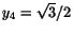$ y_{4}=\sqrt{3}/2$