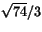 $\sqrt{74}/3$