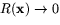 $R(\mathbf{x})\rightarrow 0$
