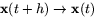 $\mathbf{x}(t+h)\rightarrow \mathbf{x}(t)$