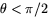 $\theta<\pi/2$