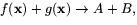 $f(\mathbf{x})+g(\mathbf{x})\rightarrow A+B,$