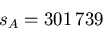 \begin{displaymath}
s_{A}=301\,739\end{displaymath}