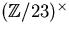 $(\mathbb Z/23)^{\times}$
