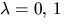 $\lambda=0,\,1$