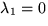 $\lambda_{1}=0$