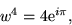 \begin{displaymath}
w^{4}= 4\mbox{e}^{i\pi},
 \end{displaymath}