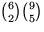 ${6\choose 2}{9\choose 5}$