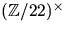 $(\mathbb Z/22)^{\times}$