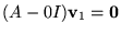 $(A-0I)\mathbf v_{1}=\mathbf 0$