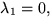 $\lambda_{1}=0,$