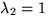 $\lambda_{2}=1$