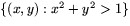 $\{(x,y):x^{2}+y^{2}\gt 1\}$
