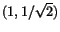 $(1,1/\sqrt{2})$
