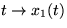 $t \rightarrow x_1(t)$