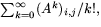 $\sum_{k=0}^{\infty}(A^{k})_{i,j}/k!,$