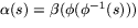 $\alpha(s)=\beta(\phi(\phi^{-1}(s)))$