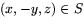 $(x,-y,z)\in
 S$