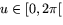 $u\in[0,2\pi[$