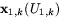 $\mathbf x_{1,k}(U_{1,k})$