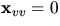 $\mathbf x_{vv}=0$