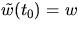 $\tilde w(t_{0})=w$