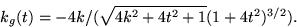 \begin{displaymath}
k_{g}(t)=-4k/(\sqrt{4k^{2}+4t^{2}+1}(1+4t^{2})^{3/2}).
 \end{displaymath}