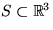 $S\subset \mathbb R^{3}$