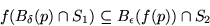 \begin{displaymath}
f(B_{\delta}(p)\cap S_{1})\subseteq B_{\epsilon}(f(p))\cap S_{2}\end{displaymath}
