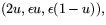 $(2u,\epsilon u,\epsilon
 (1-u)),$