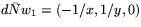 $d\bar{N}w_{1}=(-1/x,1/y,0)$