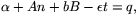 $\alpha+An+bB-\epsilon t=q,$
