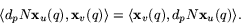 \begin{displaymath}
\langle d_{p}N\mathbf x_{u}(q),\mathbf x_{v}(q)\rangle =\langle
 \mathbf x_{v}(q), d_{p}N\mathbf x_{u}(q)\rangle .
 \end{displaymath}