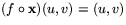 $(f\circ \mathbf
 x)(u,v)=(u,v)$