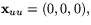 $\mathbf x_{uu}=(0,0,0),$