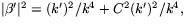 $\vert\beta'\vert^{2}= (k')^{2}/k^{4}+C^{2}(k')^{2}/k^{4},$