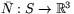 $\bar{N}:S\rightarrow \mathbb
 R^{3}$