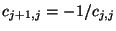 $c_{j+1,j}=-1/c_{j,j}$
