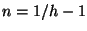 $n=1/h-1$