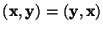 $({\bf x},{\bf y})=({\bf y},{\bf x})$
