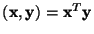 $({\bf x}, {\bf y})={\bf x}^T{\bf y}$
