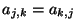 $a_{j,k}=a_{k,j}$