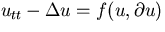 $u_{tt}-\Delta u = f(u,\partial u)$