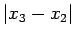 $ \vert x_3-x_2\vert$